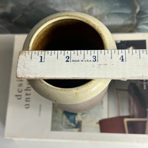 Studio Art Pottery Vase 7" Green Pink Ombre Handmade & Signed - Picture 11 of 16